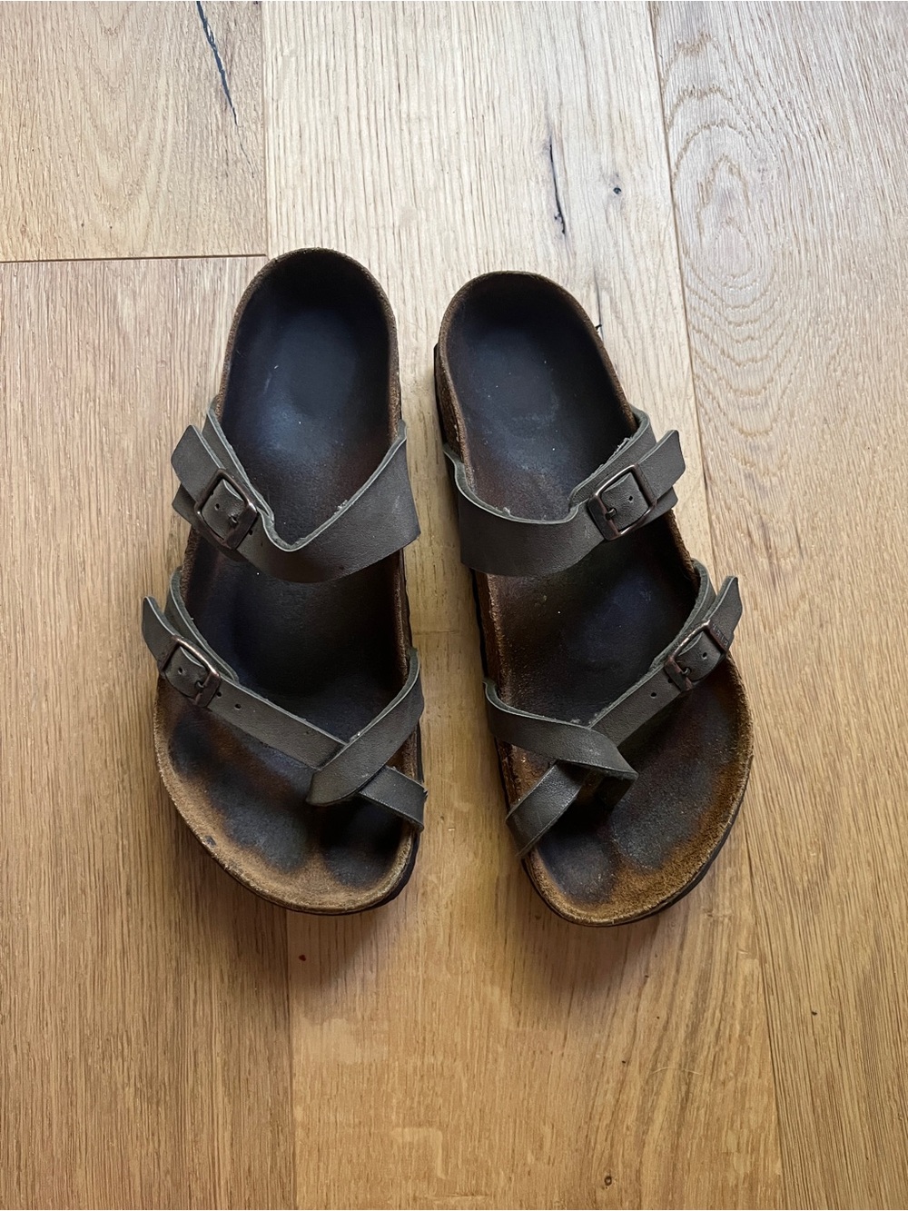 Birkenstock Women's Brown Double-Strap Cork Footbed Sandals